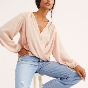 Free People ~ Check On It Wrap Top ~ Large